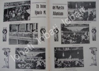 CARTEL ANTIGUO ORIGINAL DE PORFIRIO DIAZ EN HOMENAJE A MANUEL ALTAMIRANO 1910 / PLT