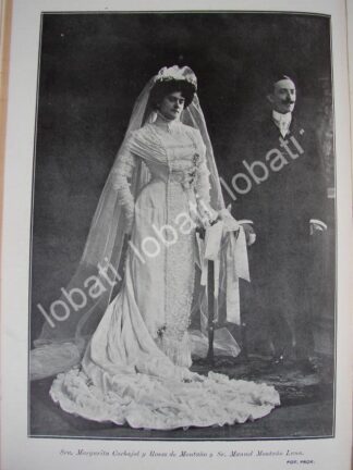CARTEL ANTIGUO ORIGINAL DE BODA. MONTAÑO CARBAJAL 1910 /ASM ( MANUEL MONTAÑO LUNA )