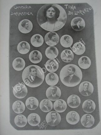 CARTEL ANTIGUO ORIGINAL DE COMPAÑIA DE TEATRO TINA DI LORENZO 1909 / FEP