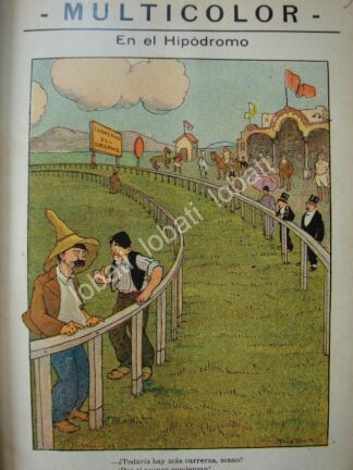CARICATURA ANTIGUA 1914 DE ATENEDORO PEREZ SOTO. EN EL HIPODROMO