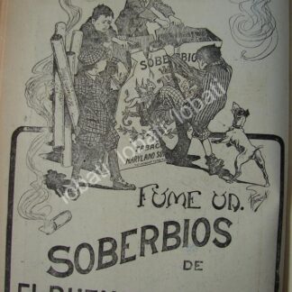 CARTEL ANTIGUO ORIGINAL DE AFICHE DE CIGARROS "SOBERBIOS " CIGARRERA EL BUEN TONO 1914 /277