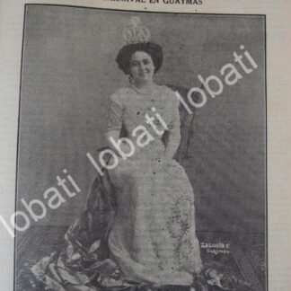 PORTADA ANTIGUA ORIGINAL  1910 ADELA MANZO TAPIA, REINA DEL CARNAVAL DE GUAYMAS