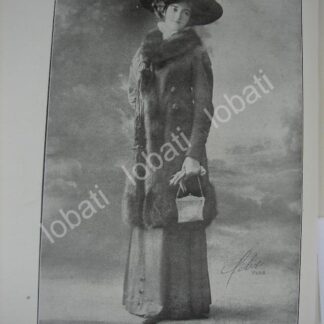GRABADO ANTIGUO 1909 TRAJE DE LA CASA DAVID BECHOFF & CIE