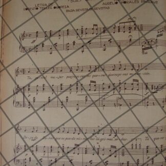 PARTITURA ANTIGUA INEDITA 1936 DE: AURELIO MORALES PARDAVE, LAGRIMAS
