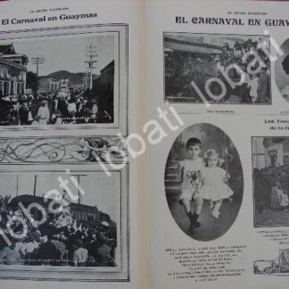 CARTEL ANTIGUO ORIGINAL DE EL CARNAVAL DE GUAYMAS, SONORA 1910