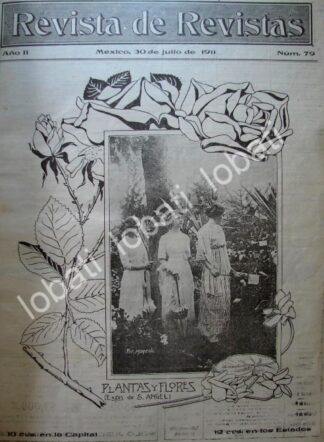 PORTADA ANTIGUA ORIGINAL  1911 EXPOSICION DE FLORES EN SAN ANGEL /LDM