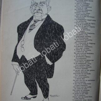 CARICATURA ANTIGUA 1914. MIGUEL F. MARTINEZ, DIRECTOR DE LA NORMAL S.