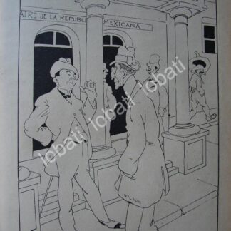 CARICATURA ANTIGUA 1914. WOODROW WILSON Y SU INGERENCIA EN MEXICO