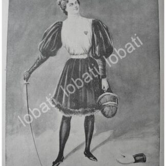 GRABADO ANTIGUO 1897. PRACTICANTE DE ESGRIMA, SALUDO