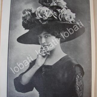 CARTEL ANTIGUO ORIGINAL DE MODAS ANTIGUAS 1910, SOMBRERO DE TERCIOPELO /80