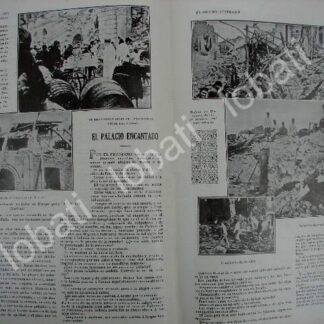 CARTEL ANTIGUO ORIGINAL DE EL GRAN TERREMOTO DE MESSINA, ITALIA 1908 /RLG