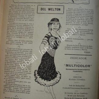 CARTEL ANTIGUO ORIGINAL DE NOTA Y CARICATURA ANTIGUA. ADELINA IRIS 1914 POR. A. PEREZ SOTO