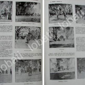 CARTEL ANTIGUO ORIGINAL DE ALTA SOCIEDAD EN CAZA DE ZORRA EN LOS PINOS 1909 /asm