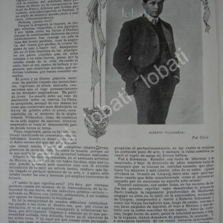 CARTEL ANTIGUO ORIGINAL DE MUERE EL MUSICO ALBERTO VILLASEÑOR 1909