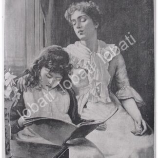 GRABADO ANTIGUO 1897 MAESTRA Y ALUMNA ( LUZ Y SOMBRA ) DE GREENVILLE MANTON