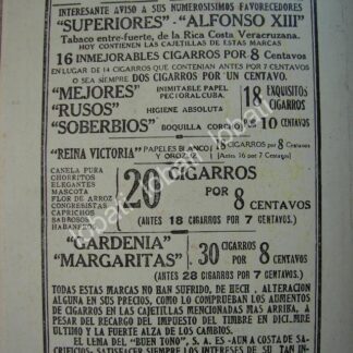 CARTEL ANTIGUO ORIGINAL DE CIA. CIGARRERA EL BUEN TONO 1914 /279
