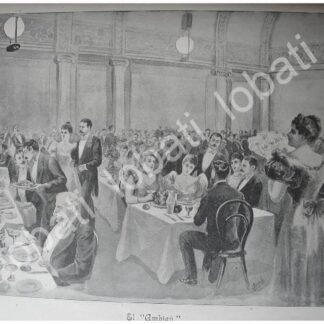 CARTEL ANTIGUO ORIGINAL DE NOTA GRABADO ANTIGUO 1897 BAILE EN PALACIO DE MINERIA, DIBUJO DE CARLOS ALCALDE