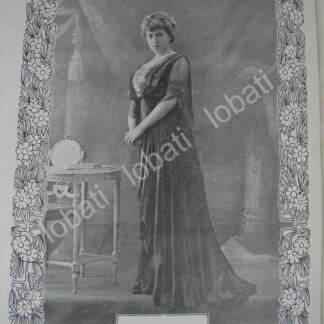 GRABADO ANTIGUO 1909 TRAJE DE RECEPCION, DISEÑADO POR JEANNE PAQUIN