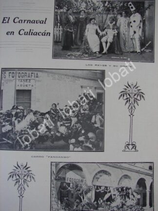 CARTEL ANTIGUO ORIGINAL DE EL CARNAVAL DE CULIACAN SIN. 1910 / LDM