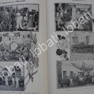 CARTEL ANTIGUO ORIGINAL DE CARNAVAL DE MAZATLAN Y GUADALUPE SABIN. 1910 / LDM
