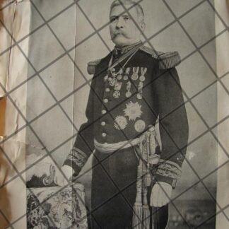 CARTEL ANTIGUO ORIGINAL DE RESEÑA DE LA MODA DE 1897 TRAJES DE RECEPCION