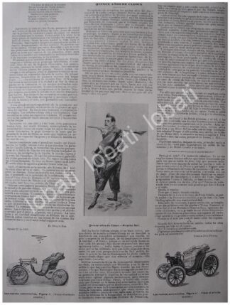 CARTEL ANTIGUO ORIGINAL DE CLOWN EL PAYASO CUMPLE 15 AÑOS 1897 Y OTRAS NOTAS