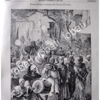 PORTADA ANTIGUA ORIGINAL  1897 EL TANTAH, PROCESION MUSULMANA