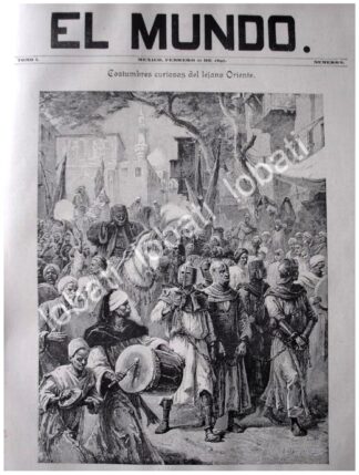 PORTADA ANTIGUA ORIGINAL 1897 EL TANTAH, PROCESION MUSULMANA