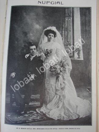 CARTEL ANTIGUO ORIGINAL DE BODA. AXTLE SOLIS 1910 ( RAMON AXTLE ) /ASM