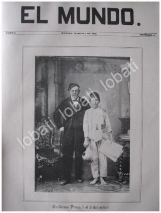 PORTADA ANTIGUA ORIGINAL 1897 MUERE GUILLERMO PRIETO