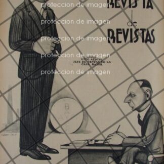 CARICATURA ANTIGUA DIRECTIVOS DE BAYER DE MEXICO, DIBUJO ALFREDO LEO 1937