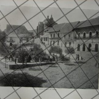 GRABADO ANTIGUO 1897 MODAS, SOMBRERO Y CAPOTA