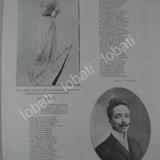 CARTEL ANTIGUO ORIGINAL DE CRISTINA OBREGON GONZALEZ & JUAN A . CORONADO 1909 /ASM