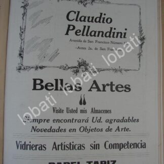 CARTEL ANTIGUO ORIGINAL DE TIENDA DE DECORACION CLAUDIO PELLANDINI 1910 /703