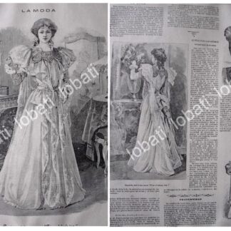 GRABADO ANTIGUO 1897 MODAS, TRAJE PARA HORA DEL TE. /97