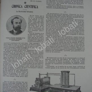 CARTEL ANTIGUO ORIGINAL DE Jacques Arsène D'Arsonval INVENTA EL DESFIBRILADOR 1909 / CIENCIA