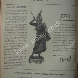 CARTEL ANTIGUO ORIGINAL DE COMPAÑIA PETROLERA CUAUHTEMOC 1914 /767