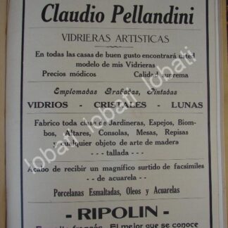 CARTEL ANTIGUO ORIGINAL DE TIENDA DE DECORACION CLAUDIO PELLANDINI 1910 /704