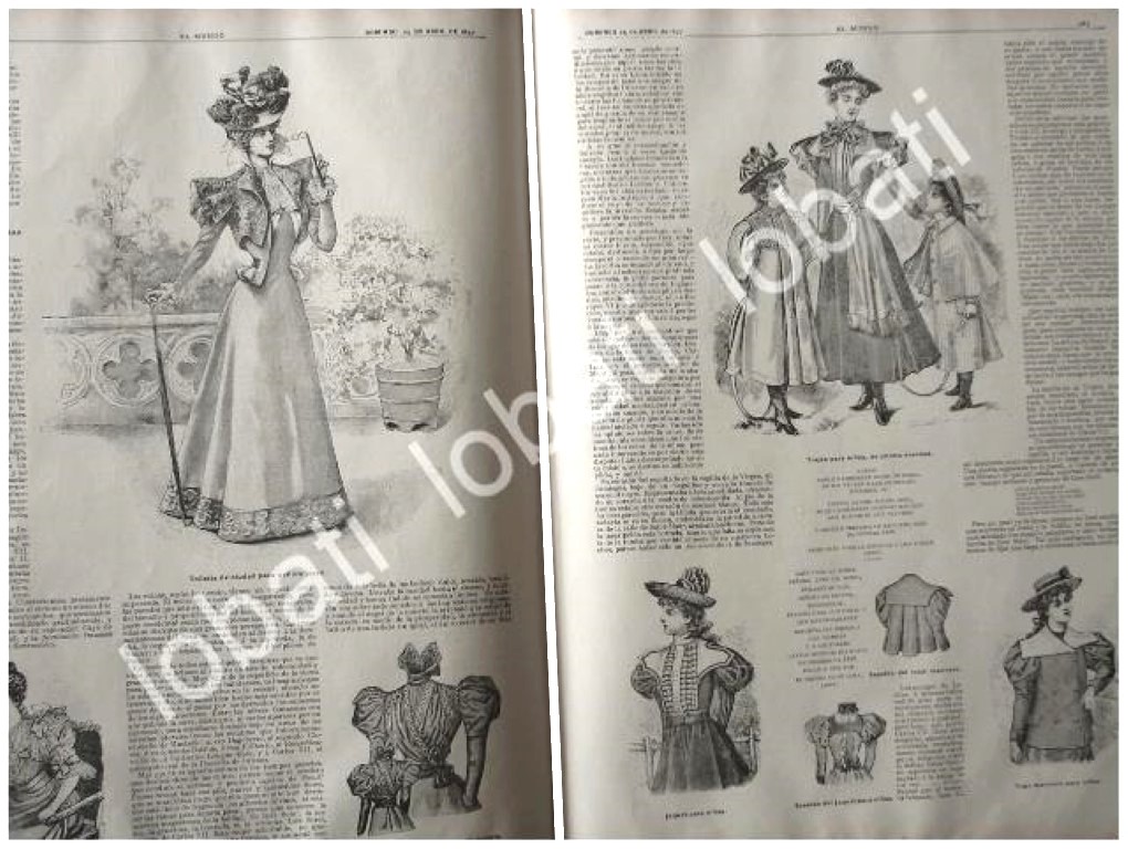 CARTEL ANTIGUO ORIGINAL DE NOTICIAS DE MODAS Y TENDENCIAS DE 1897