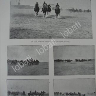 CARTEL ANTIGUO ORIGINAL DE EJERCICIOS MILITARES Y ENRIQUE MONDRAGON 1909 / MLT