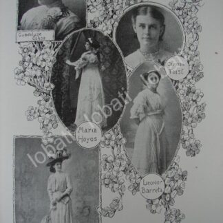 CARTEL ANTIGUO ORIGINAL DE DAMAS DE LA ALTA SOCIEDAD DE COLIMA 1909