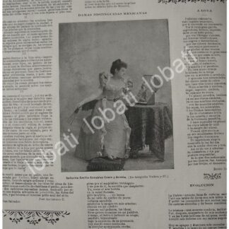 CARTEL ANTIGUO ORIGINAL DE EMILIA GONZALEZ COSIO Y ACOSTA, FOTO DE VALLETO HNOS. 1897 /ASM