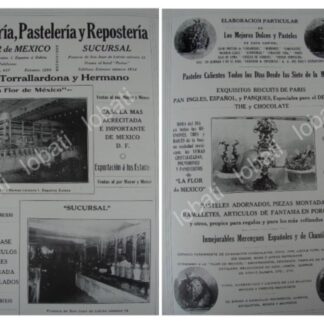 CARTEL ANTIGUO ORIGINAL DE PASTELERIA Y DULCERIA LA FLOR DE MEXICO 1909 /184 MUY RARO
