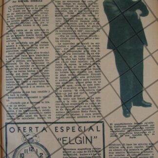 CARTEL ANTIGUO ACTRIZ. SANTIAGO INAUDI 1937