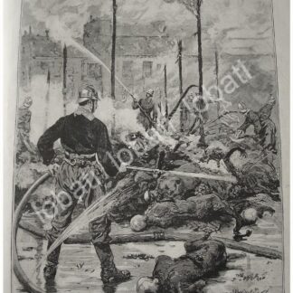 CARTEL ANTIGUO ORIGINAL DE NOTICIA DEL INCENDIO DEL BAZAR DE LA CHARITE 1897 CALLE JEAN GOUJON