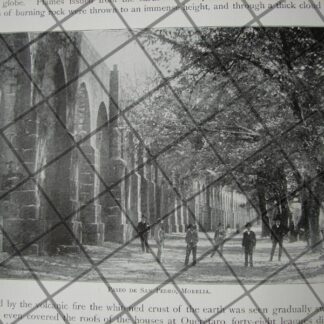 CARTEL ANTIGUO ORIGINAL DE EL ESCULTOR CARLOS SALDIVAR Y MONUMENTO A HEROE DE NACOSARI 1910