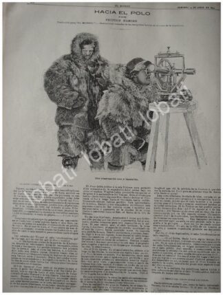 CARTEL ANTIGUO ORIGINAL DE LA EXPEDICION AL POLO NORTE DE FRIDTJOF NANSEN 1897