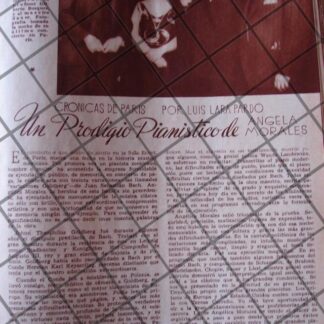 AFICHE ANTIGUO. LA PIANISTA ANGELICA MORALES 1939