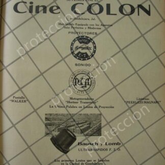 CARTEL ANTIGUO ORIGINAL INAUGURAN EL CINE COLON 1941 JALISCO