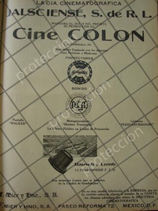 CARTEL ANTIGUO ORIGINAL INAUGURAN EL CINE COLON 1941 JALISCO
